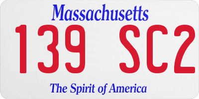 MA license plate 139SC2