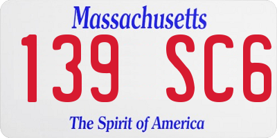 MA license plate 139SC6