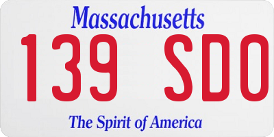 MA license plate 139SD0
