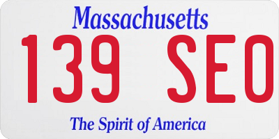 MA license plate 139SE0