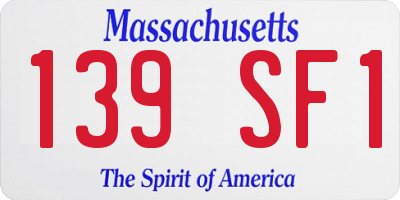 MA license plate 139SF1