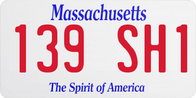 MA license plate 139SH1