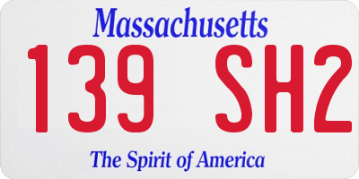 MA license plate 139SH2