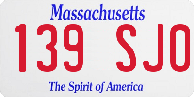 MA license plate 139SJ0