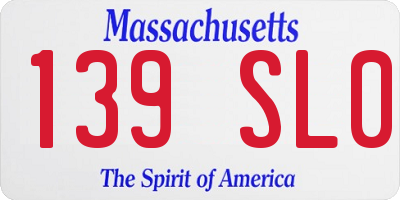 MA license plate 139SL0