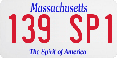 MA license plate 139SP1
