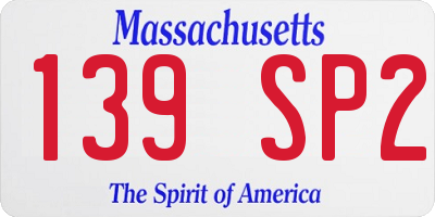 MA license plate 139SP2
