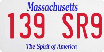 MA license plate 139SR9