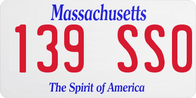MA license plate 139SS0