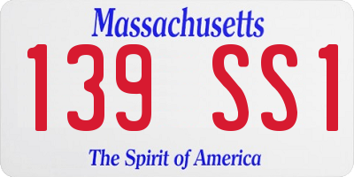 MA license plate 139SS1