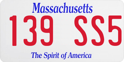 MA license plate 139SS5