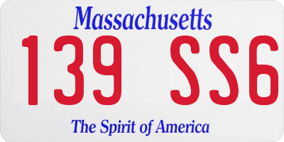 MA license plate 139SS6