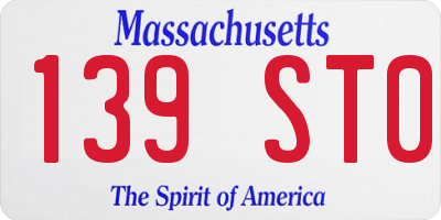 MA license plate 139ST0