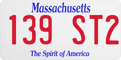 MA license plate 139ST2