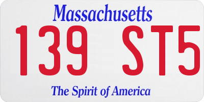 MA license plate 139ST5