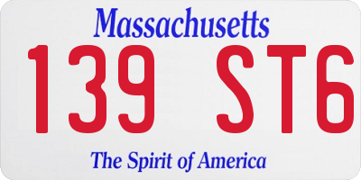 MA license plate 139ST6