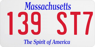 MA license plate 139ST7