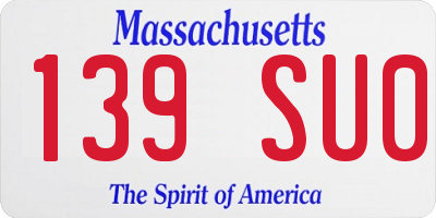 MA license plate 139SU0