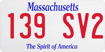 MA license plate 139SV2