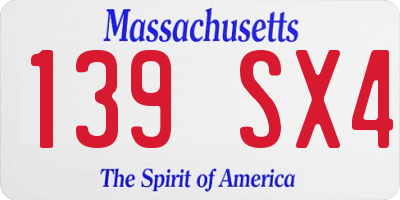 MA license plate 139SX4