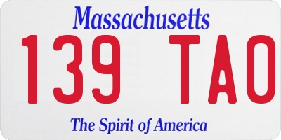 MA license plate 139TA0