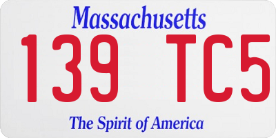 MA license plate 139TC5