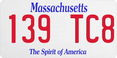 MA license plate 139TC8