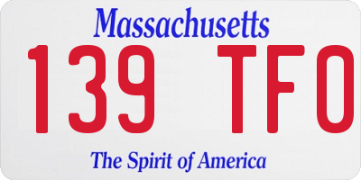 MA license plate 139TF0