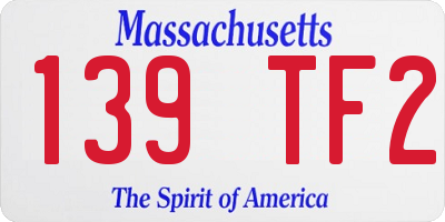 MA license plate 139TF2