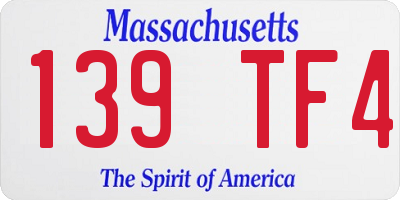 MA license plate 139TF4