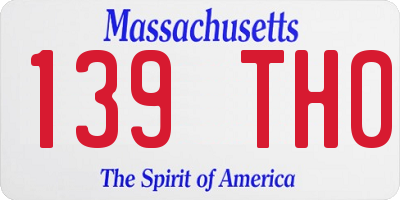 MA license plate 139TH0