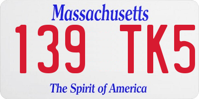 MA license plate 139TK5