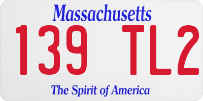 MA license plate 139TL2