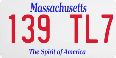 MA license plate 139TL7