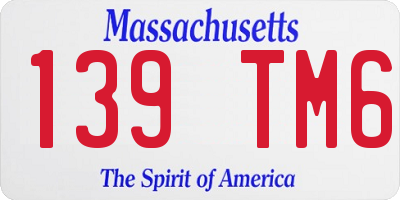 MA license plate 139TM6