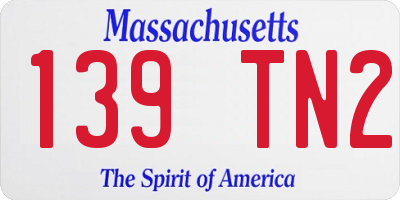 MA license plate 139TN2