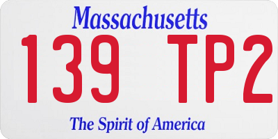 MA license plate 139TP2