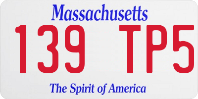 MA license plate 139TP5