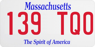 MA license plate 139TQ0