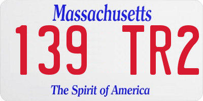 MA license plate 139TR2