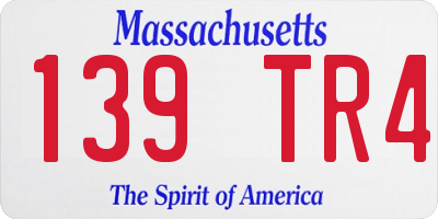 MA license plate 139TR4