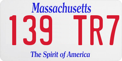 MA license plate 139TR7