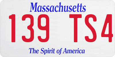 MA license plate 139TS4