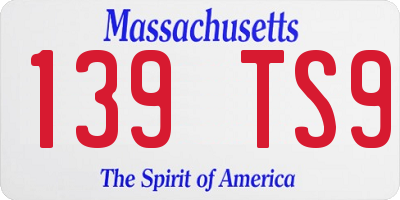 MA license plate 139TS9
