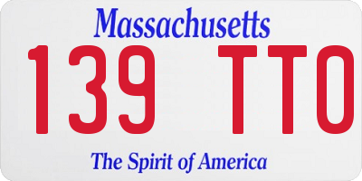 MA license plate 139TT0