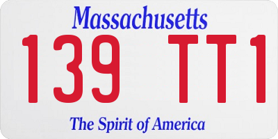 MA license plate 139TT1