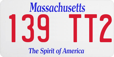 MA license plate 139TT2