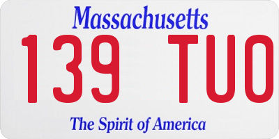 MA license plate 139TU0