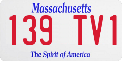 MA license plate 139TV1