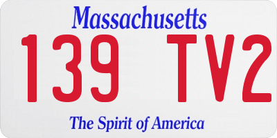 MA license plate 139TV2